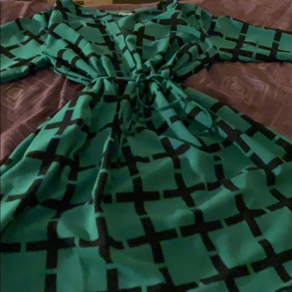 Fall favorite Green &Black dress, perfect for fall